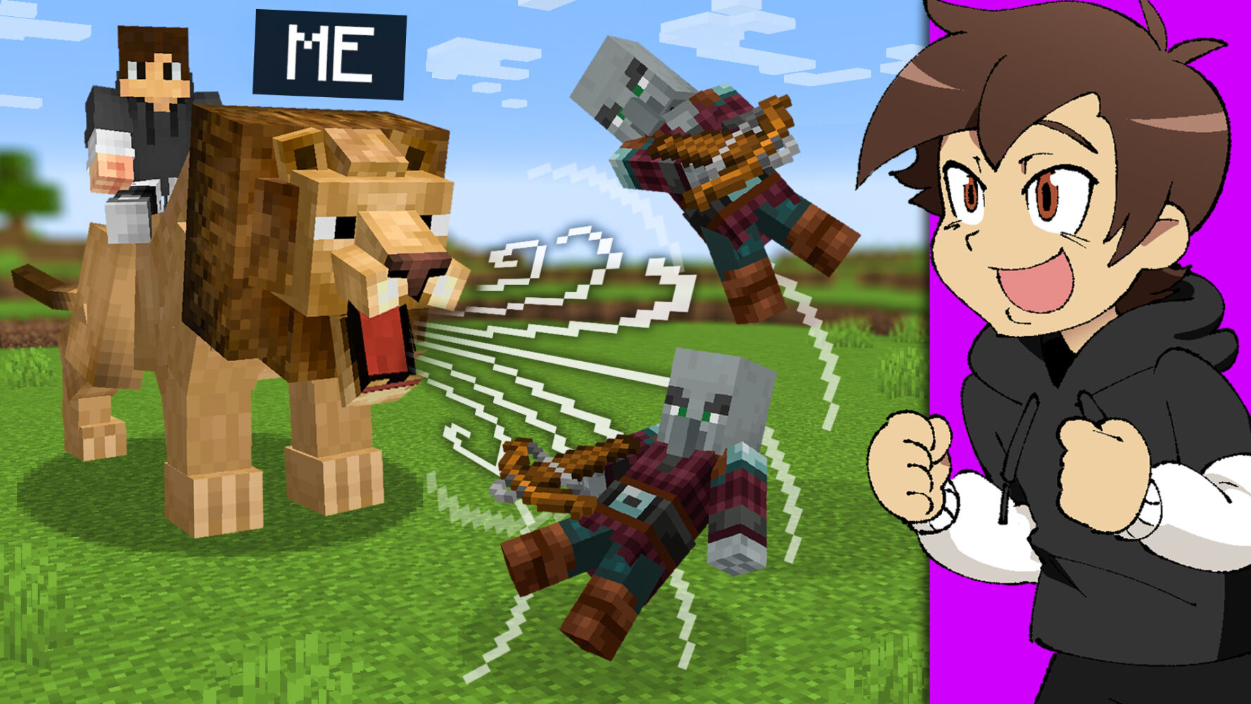 LUKE-T1 - Playing as a HELPFUL Lion in Minecraft
